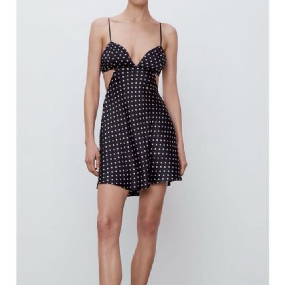 Zara Black and Pink Mini Dress